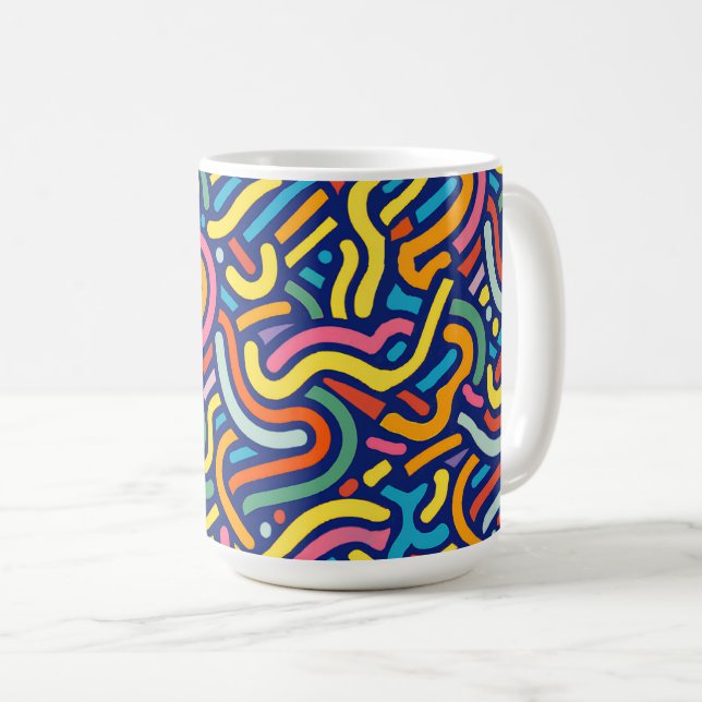 Tasse à motif abstrait coloré (Devant droit)