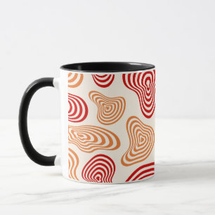 Tasse à motif abstrait rétro ondulé