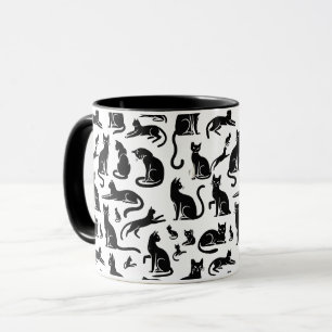 Tasse à motif de chat noir et blanc – Élégante et