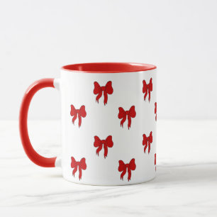 Tasse à motif de nœud rouge mignon Cadeau pour e