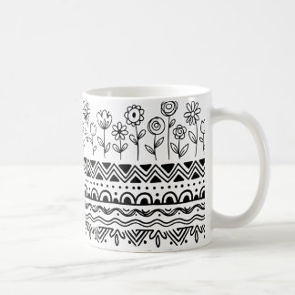 Tasse à motif floral folklorique minimal – Ligne a