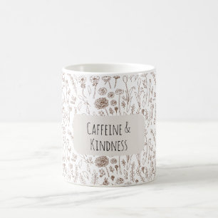 Tasse à motif floral marron chaud