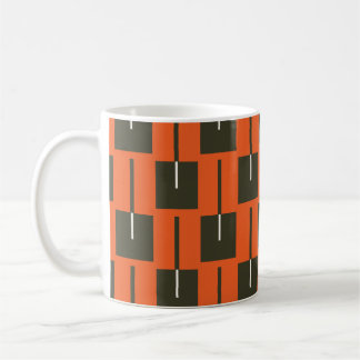 Tasse à motif géométrique gras brûlé orange et oli