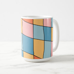 Tasse à motif géométrique pastel abstrait