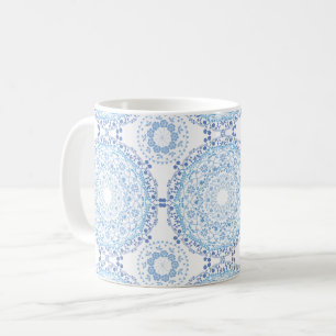 Tasse à motif mandala bleu