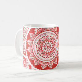 Tasse à motif mandala rouge et blanc