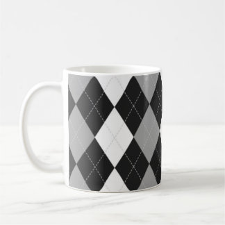 Tasse à motifs de losanges noire