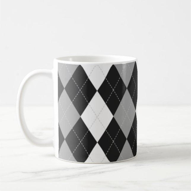 Tasse à motifs de losanges noire (Gauche)