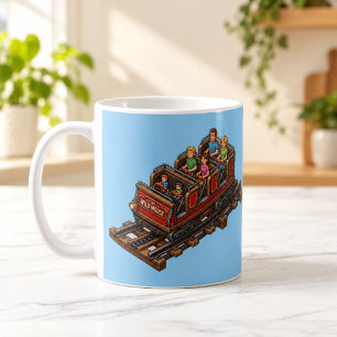 Tasse à pixels pour balade en famille sur des mont