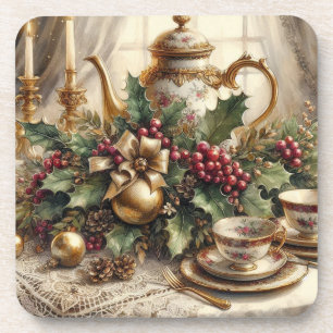 Tasse à thé de Noël élégante dessous de verre en p