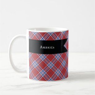 Tasse à thé patriotique à carreaux couleur patriot
