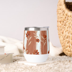 Tasse à vin rayée fleur sauvage Terracotta