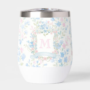 Tasse à vin thermique à monogramme floral personna