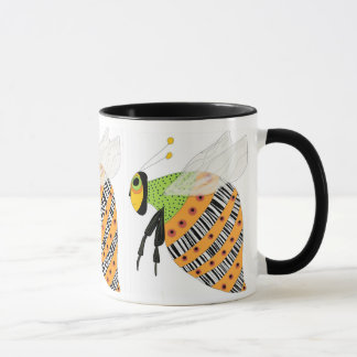 Tasse Abeille de code barres de trois abeilles