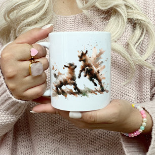 Tasse abstrakt zwei Ziegen