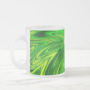Tasse Abstrakte Linien Grüne Blume