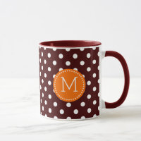Accents d'orange Polka blanc et Brown