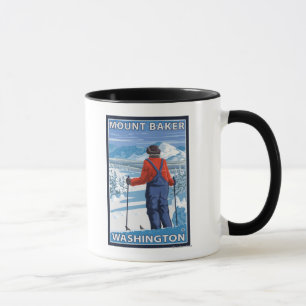 Tasse Admirant skieur - Mount Baker, Washington