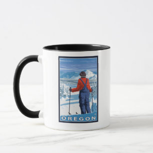 Tasse Affiche admirative de Vintage voyage de skieur