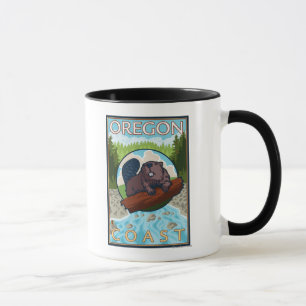Tasse Affiche de castor et de voyage de