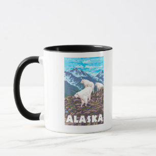 Tasse Affiche de Vintage voyage de chèvres