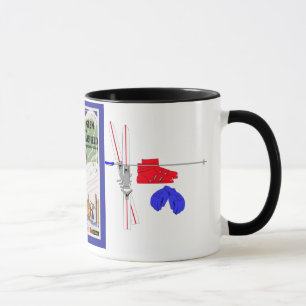Tasse Affiche vintage de ski, gorge de Mad River