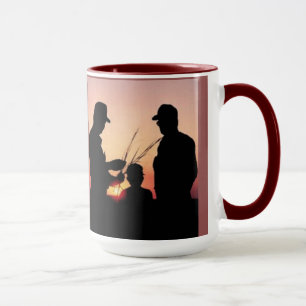 Tasse Agriculteurs et coucher du soleil