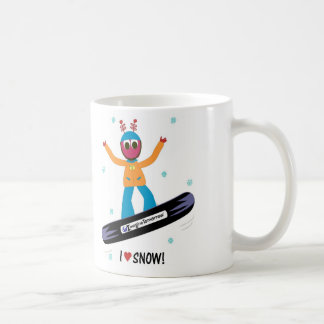 Tasse aime neige de Puterbug de snowboarding "je"
