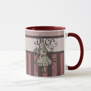 Tasse Alice dans la grunge du pays des merveilles (rose)