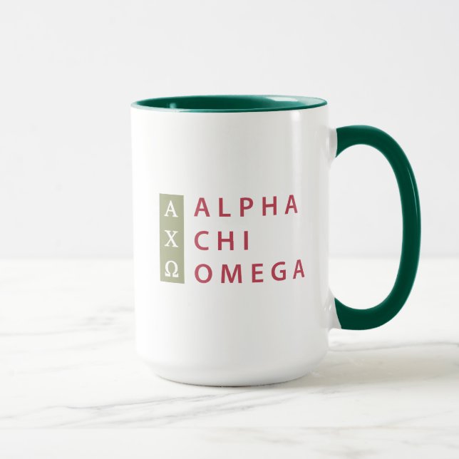 Tasse Alpha Chi Omega | Logo Empilé (Droite)