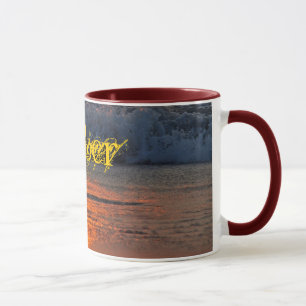 Tasse ambre - réflexions de lever de soleil