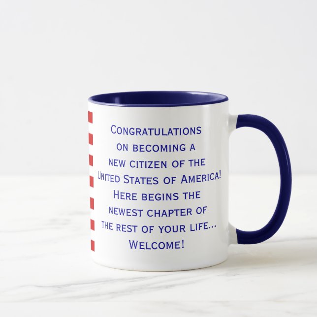 Tasse américaine de drapeau de citoyenneté (Droite)