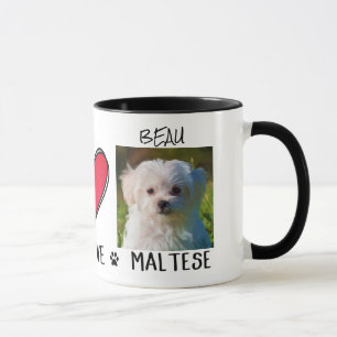 Tasse Amoureux de Chiens Maltais Paix Amour
