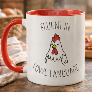 Tasse Amoureux Drôle de Poulet Courant en Langage