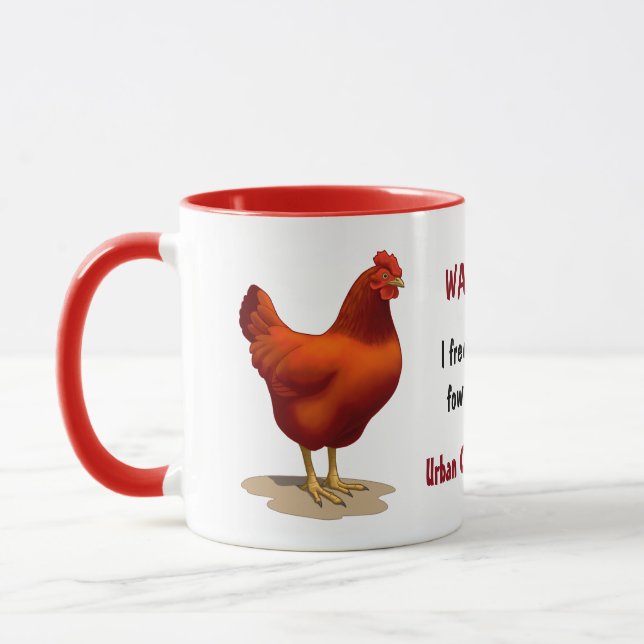 Tasse Amusant éleveur de poulet urbain Red Hen (Gauche)