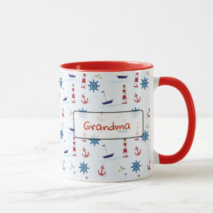 Tasse Ancres océaniques nautiques personnalisées et phar