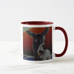 Tasse Âne sur rouge foncé