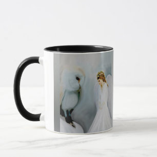 Tasse Ange gardien de soin et hibou blanc