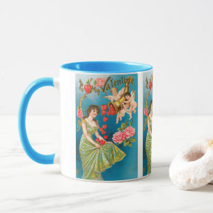 Tasse Anges et cœurs de la Saint-Valentin victorienne vi