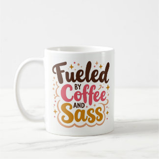 Tasse 'Angetrieben von Kaffee und Frechheit' Lusti