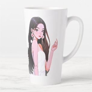 Tasse Anime Fille Latte Grande Tasse en Céramiqu