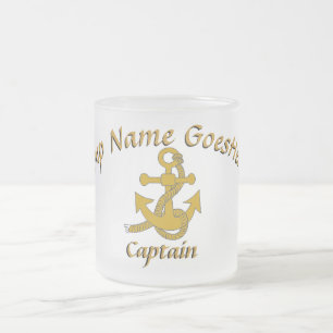Tasse - Anker mit Kurvestext in Gold