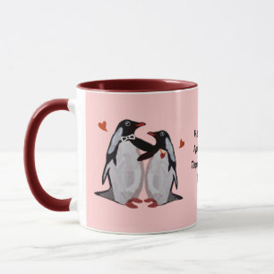 Tasse Anniversaire d'amour de pingouin 25ème