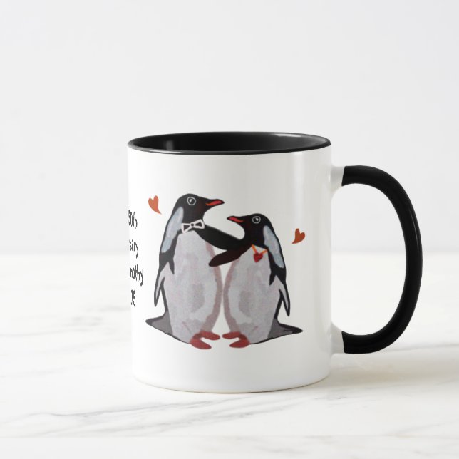 Tasse Anniversaire de pingouin cinquantième (Droite)