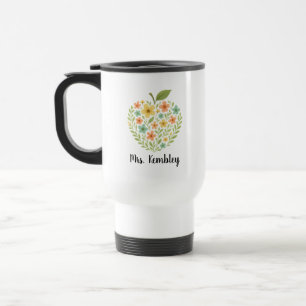 Tasse Apple Teacher personnalisée Fleurs Apple