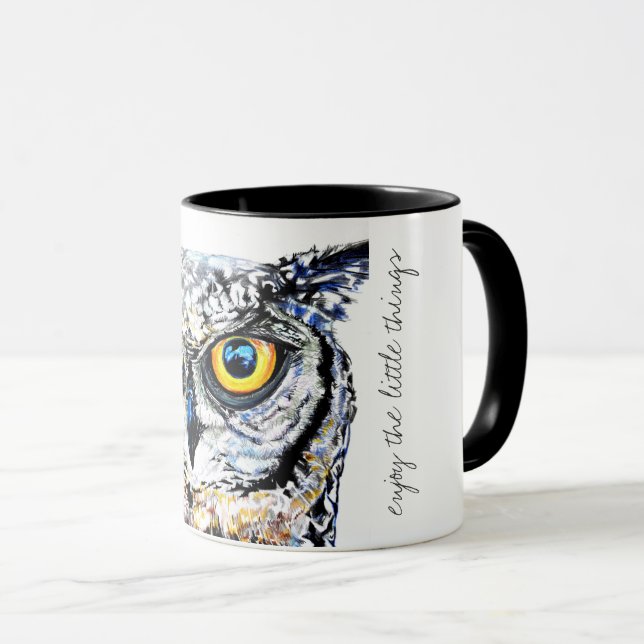 Tasse Appréciez le petit hibou de choses (Devant droit)