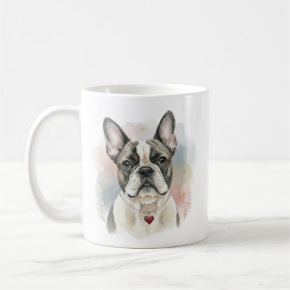 Tasse aquarelle Bouledogue français – Style Saint-