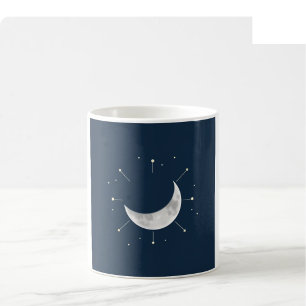 Tasse aquarelle céleste - Navy & Argent