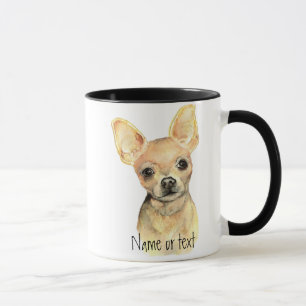 Tasse Aquarelle Chihuahua, animal de chien animal de com