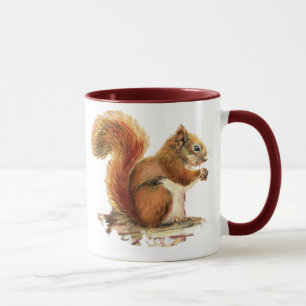 Tasse Aquarelle Cute Écureuil rouge Nature animale